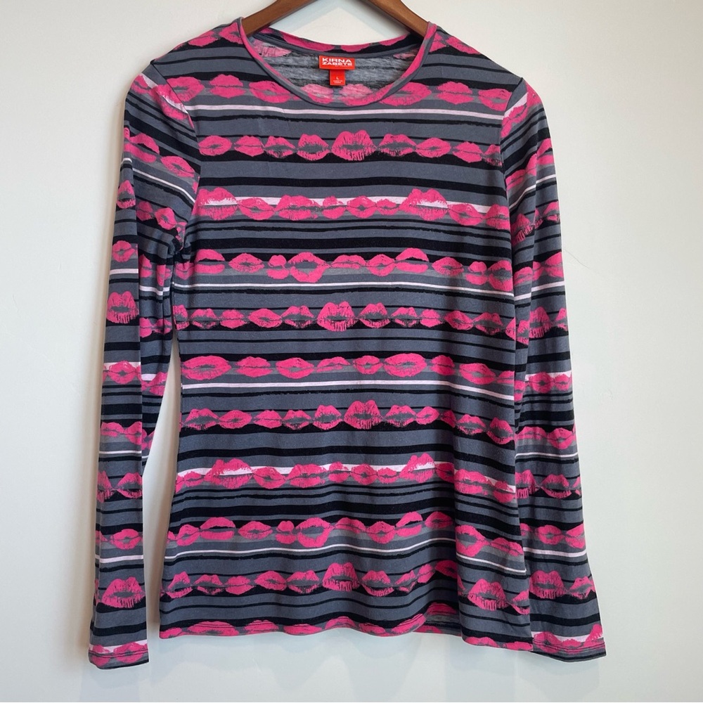 Kirna Zabete @ Target grey and pink lips top Size:L